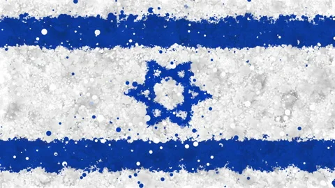 Animation of the flag of Israel emerging from a cloud of particles Stock Footage 163788816