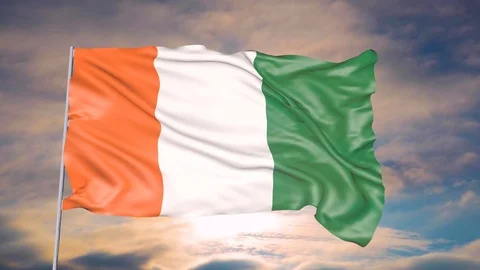 Animation of the flag of the state of Ireland Stock Footage 103421751
