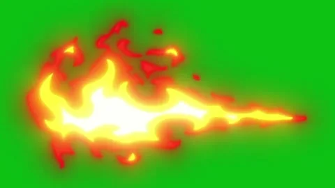 Animation of flames bursting. green background animation Stock Footage 326506689