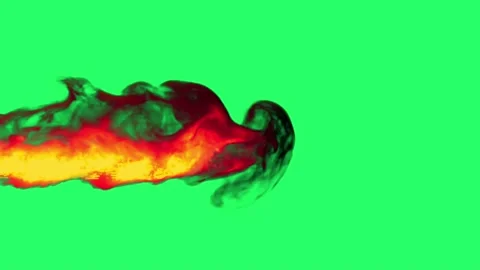 Animation flames fire bombs effects isolate on green screen. 	 Stock Footage 231088174