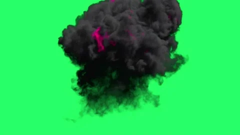 Animation flames fire bombs effects isolate on green screen. 	 Stockbeeldmateriaal 231088274