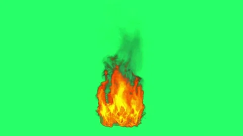 Animation flames fire bombs effects isolate on green screen. 	 Stock Footage 231088323