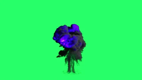 Animation flames fire bombs effects isolate on green screen. 	 Stock Footage 231088357
