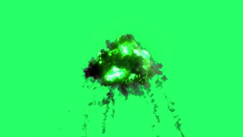 Animation flames fire bombs effects isolate on green screen. 	 Stock Footage 231088413