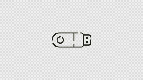 Animation flash disk is an outline graphic design symbol for digital storag.. Vidéo 341834496