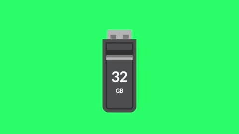 Animation flash drive on green background. Stock Footage 252995392