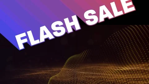 Animation of flash sale text and digital wave pattern over black background Stock Footage 328083008