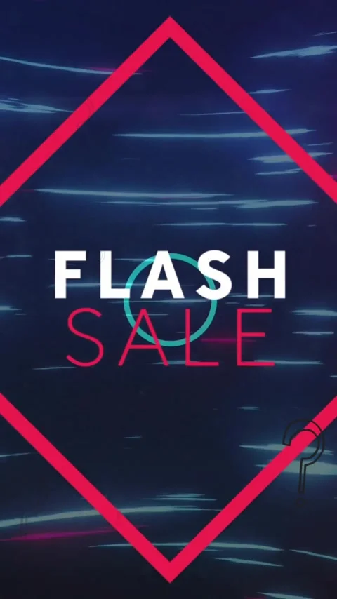 Animation of flash sale text and glowing purple light trails moving over black Stock Footage 343028234