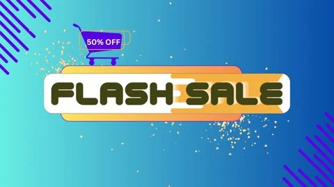 Animation of flash sale text animation video, usable for marketing your business Stock Footage 250525262