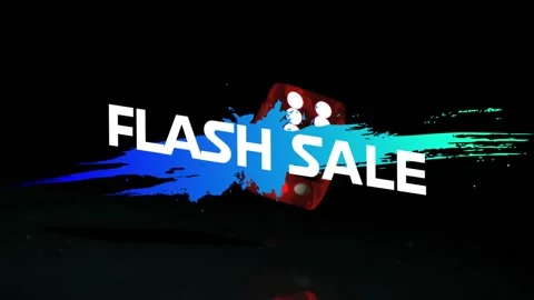 Animation of flash sale text over dice on black background Stock Footage 327582607