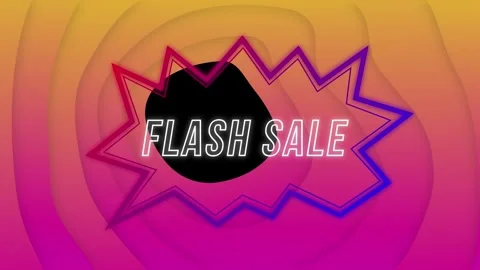 Animation of flash sale text over shapes and speech bubble Stock Footage 327901525