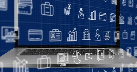 Animation of flash sale text over graph Stock Footage 329361573