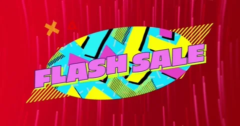 Animation of flash sale text over moving trails Stock Footage 330593460