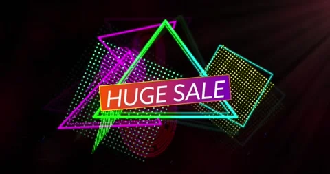 Animation of flash sale text over black background Stock Footage 330728437
