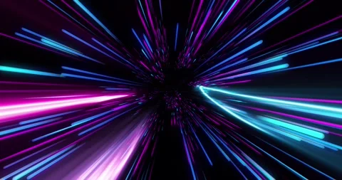 Animation of flashing light trails on bl... | Stock Video | Pond5