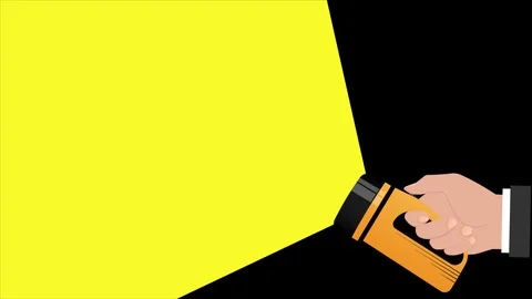 The animation of the flashlight in hand. Cartoon Stock Footage 120719300