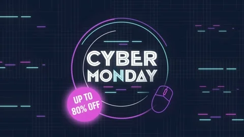 An animation of a flat deisgn cyber monday concept video Stock Footage 289140991