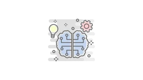 Animation flat line knowledge and creative education graphic design. Flat cre Stock Illustration