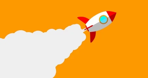 Animation of flat style rocket Stock Footage 115186568