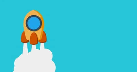 Animation of flat style rocket Stock Footage 118297697