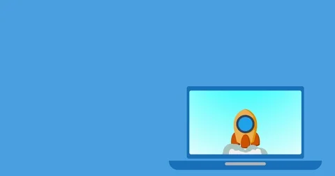 Animation of flat style rocket Stock Footage 128952954