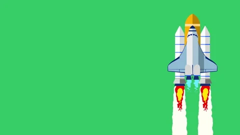 Animation of flat style rocket Stock Footage 160650745
