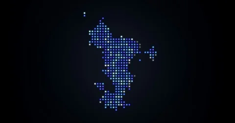 Animation of flicker led map of Mayotte in blue tones. Stock Footage 124950201