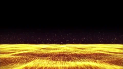 Animation flickering glow gold particles on black abstract background Stock Footage 330297983