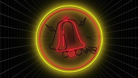 Animation of flickering red neon digital bell icon with a white cursor Vídeos de archivo 126093529