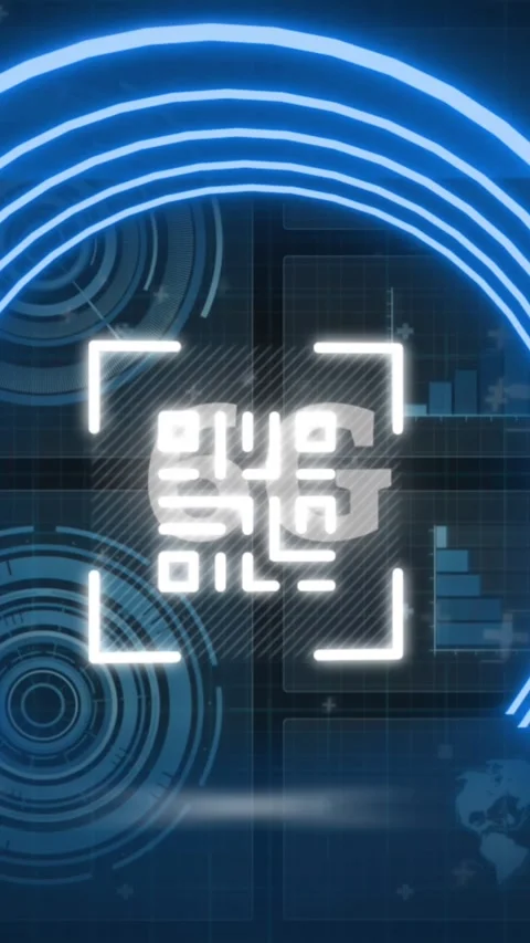 Animation of flickering white qr code on blue background Stock Footage 319134907