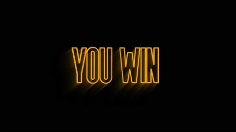 Animation of flickering words You Win written in gold letters Stock Footage 153821667