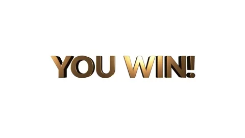 Animation of flickering words You Win written in gold letters Stock Footage 153878200