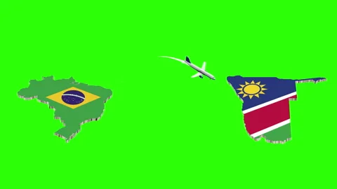 Animation  Of Flight From BRAZIL To NAMIBIA Stock Footage 296737876