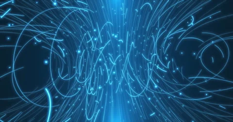 Animation of the flight of charged particles in a magnetic field 10 Stock Footage 245244415