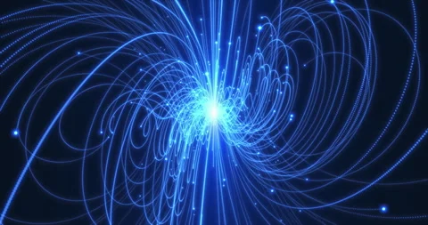 Animation of the flight of charged particles in a magnetic field 8 Stock Footage 245246797