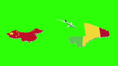 Animation  Of Flight From CHINA To MALI Stock Footage 295783604
