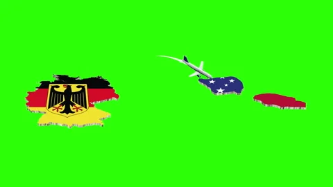 Animation  Of Flight From GERMANY to Samoa Stock Footage 304200541