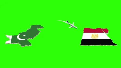 Animation  Of Flight From PAKISTAN To EGYPT Stock Footage 296219494