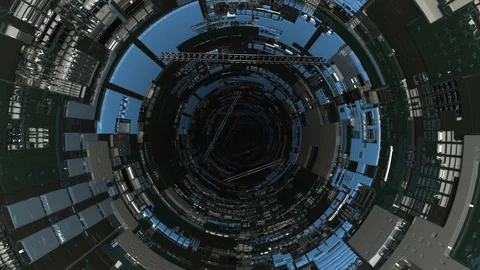 Animation of a flight through a tunnel with rotation. 3D render Stock Footage 125619149