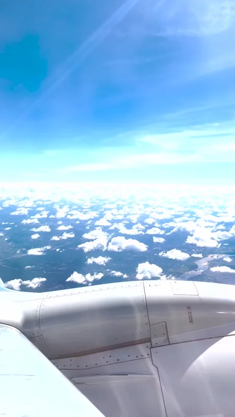 Animation of Flight Through White clouds in the Blue Sky.  Stock Footage 220357758