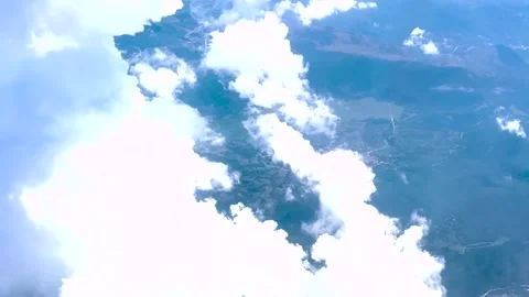 Animation of Flight Through White clouds in the Blue Sky.  Stock Footage 220359923