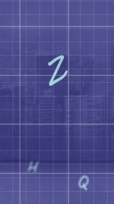Animation of floating alphabets and statistical data processing against aerial Vídeos de archivo 344678655