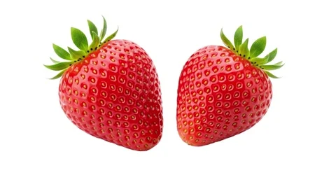 Animation of floating strawberries isolated on white Stock Footage 339340815