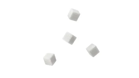 Animation of floating sugar cubes isolated on white Stock Footage 339340817