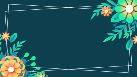 Animation of floral frame background Stock Footage 275046128