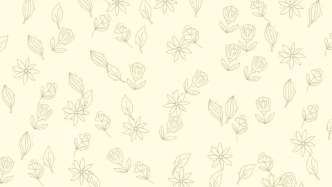 Animation floral pattern seamless background on yellow backgrounds Stock Footage 318640126