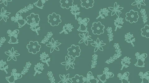 Animation floral pattern seamless background green Stock Footage 318640322