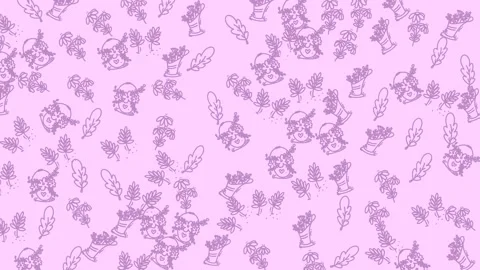 Animation floral pattern seamless background in pink tones Stock Footage 318640479