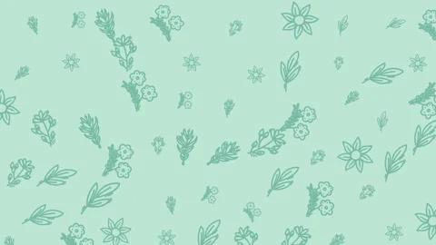 Animation floral pattern seamless background on a pale green background Stock Footage 318712590