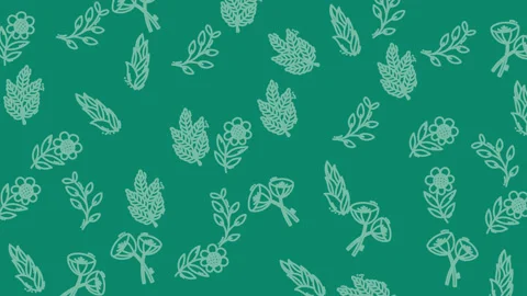 Animation floral pattern seamless background dark green Stock Footage 318712756